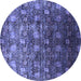 Round Oriental Blue Industrial Rug, urb1533blu