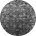 Round Oriental Gray Industrial Rug, urb1533gry