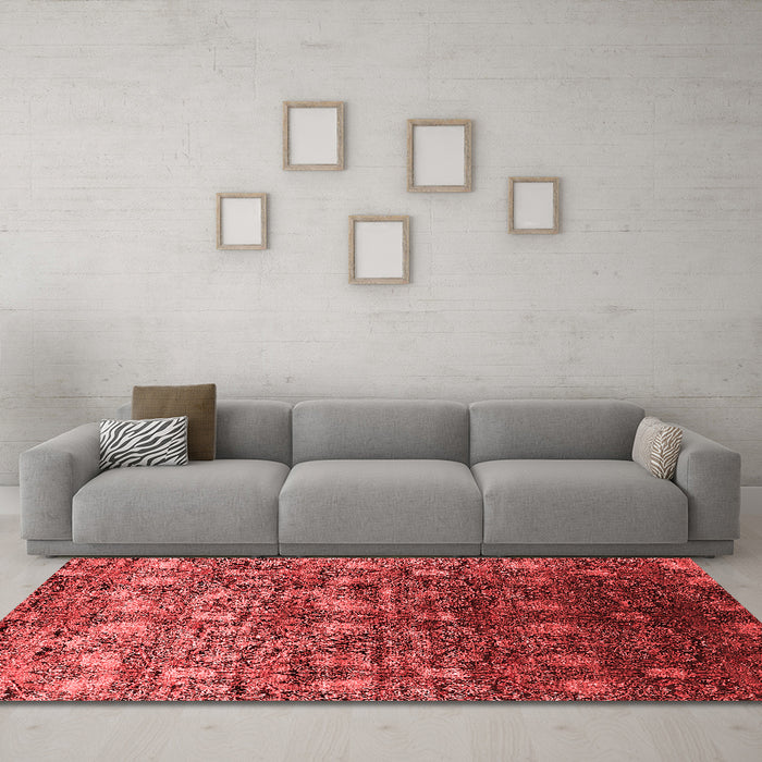 Industrial Red Washable Rugs