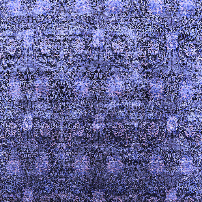 Machine Washable Oriental Blue Industrial Rug, wshurb1533blu