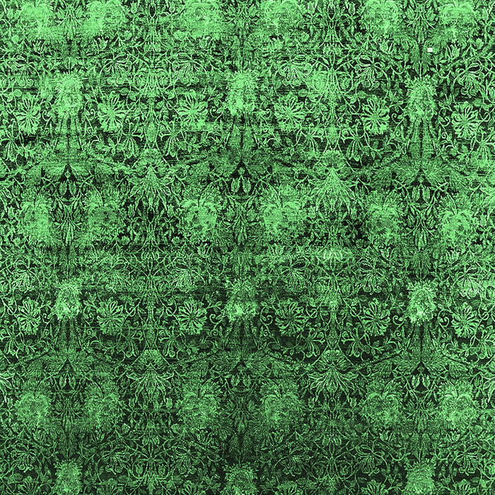 Machine Washable Oriental Emerald Green Industrial Area Rugs, wshurb1533emgrn