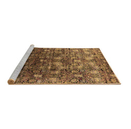 Sideview of Machine Washable Oriental Brown Industrial Rug, wshurb1533brn