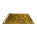 Sideview of Machine Washable Oriental Yellow Industrial Rug, wshurb1533yw