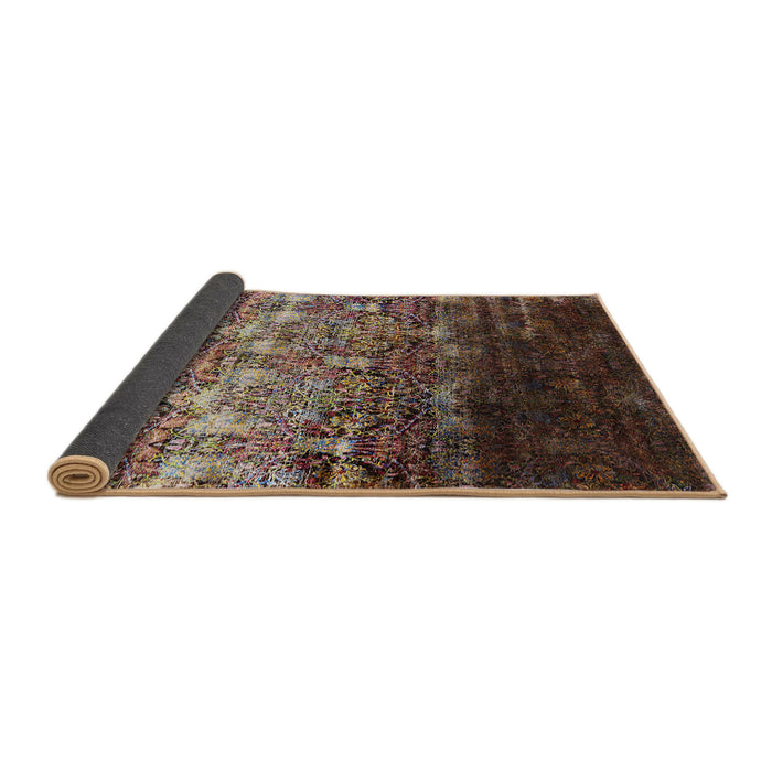 Sideview of Mid-Century Modern Brown Oriental Rug, urb1534