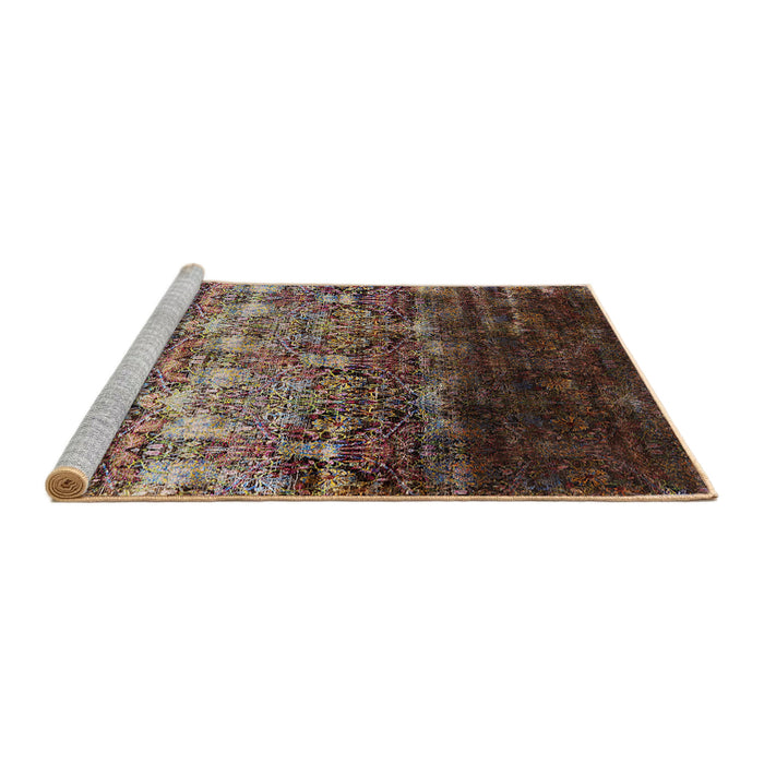 Sideview of Machine Washable Industrial Modern Brown Rug, wshurb1534