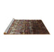 Sideview of Machine Washable Industrial Modern Brown Rug, wshurb1534