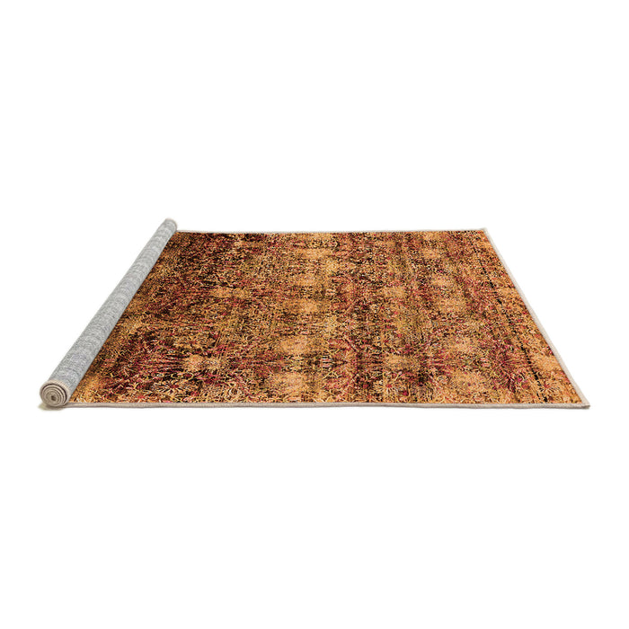 Sideview of Machine Washable Oriental Orange Industrial Area Rugs, wshurb1534org