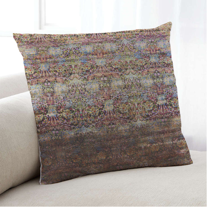 Lifestyle Image of Mid-Century Modern Urban Square Brown Throw Pillow, 18 inch by 18 inch, pwurb1534