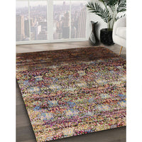 Mid-Century Modern Brown Oriental Rug, urb1534