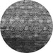 Round Oriental Gray Industrial Rug, urb1534gry