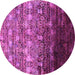 Round Machine Washable Oriental Pink Industrial Rug, wshurb1534pnk