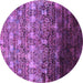 Round Oriental Purple Industrial Rug, urb1534pur