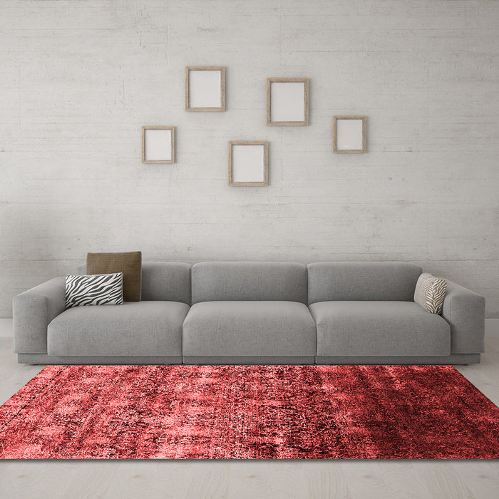 Industrial Red Washable Rugs