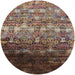 Round Mid-Century Modern Brown Oriental Rug, urb1534