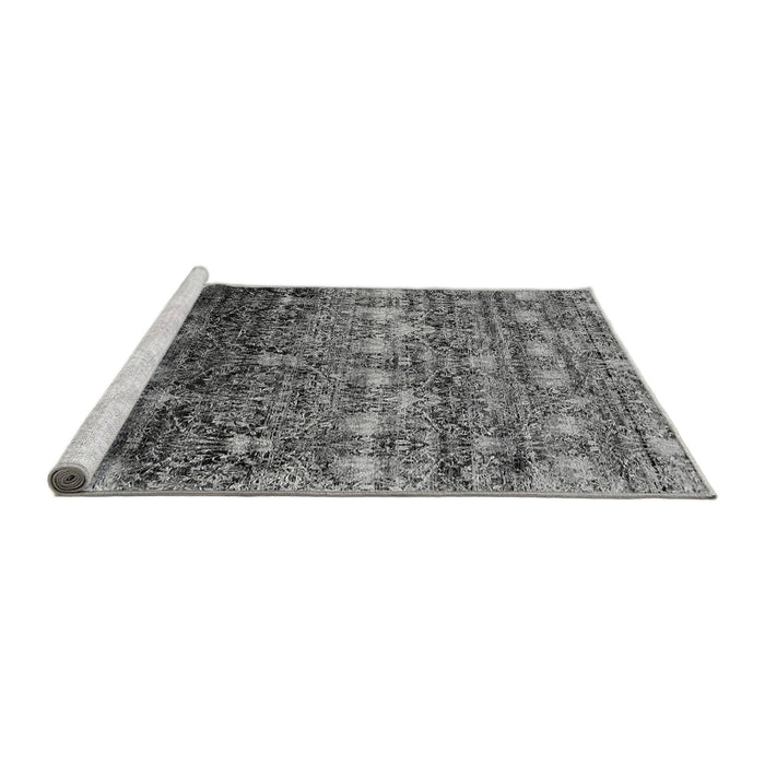 Sideview of Machine Washable Oriental Gray Industrial Rug, wshurb1534gry