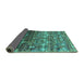 Sideview of Oriental Turquoise Industrial Rug, urb1534turq