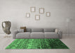 Machine Washable Oriental Emerald Green Industrial Area Rugs in a Living Room,, wshurb1534emgrn