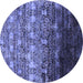 Round Oriental Blue Industrial Rug, urb1534blu