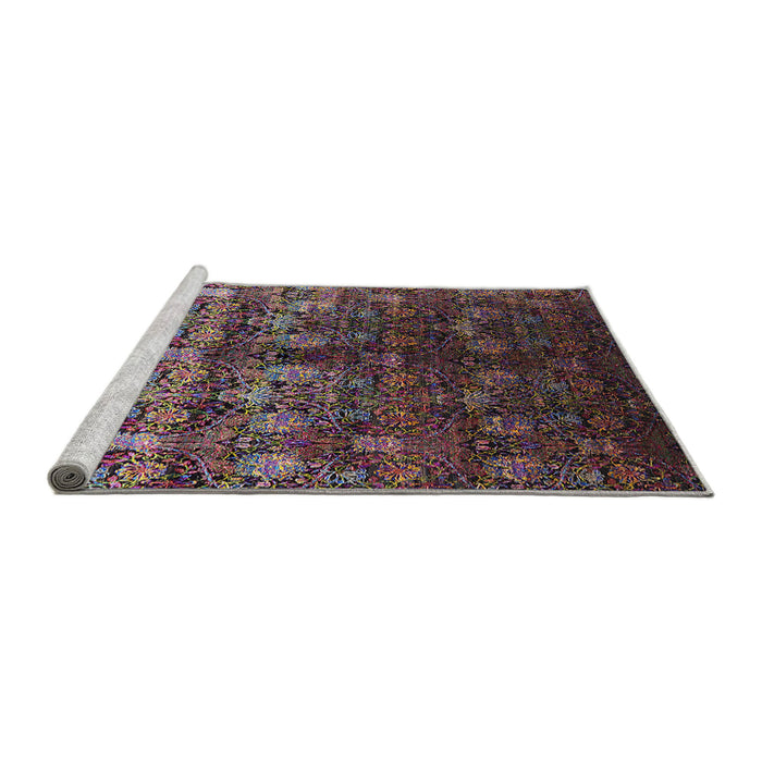 Sideview of Machine Washable Industrial Modern Purple Lily Purple Rug, wshurb1535