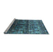 Sideview of Machine Washable Oriental Light Blue Industrial Rug, wshurb1535lblu