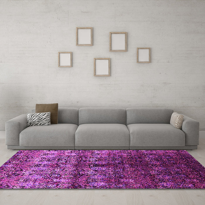 Machine Washable Oriental Pink Industrial Rug in a Living Room, wshurb1535pnk