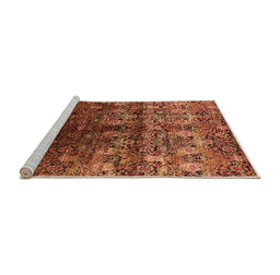 Sideview of Machine Washable Oriental Orange Industrial Area Rugs, wshurb1535org