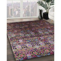 Mid-Century Modern Purple Lily Purple Oriental Rug, urb1535