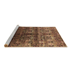 Sideview of Machine Washable Oriental Brown Industrial Rug, wshurb1535brn