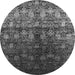 Round Oriental Gray Industrial Rug, urb1535gry