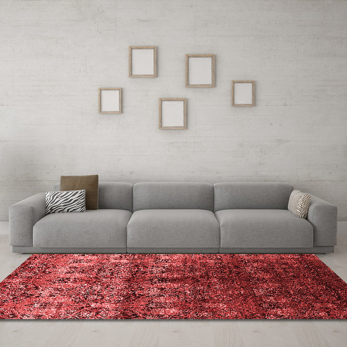 Industrial Red Washable Rugs
