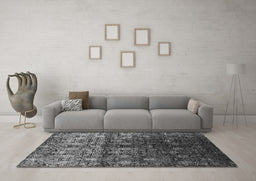 Machine Washable Oriental Gray Industrial Rug in a Living Room,, wshurb1535gry