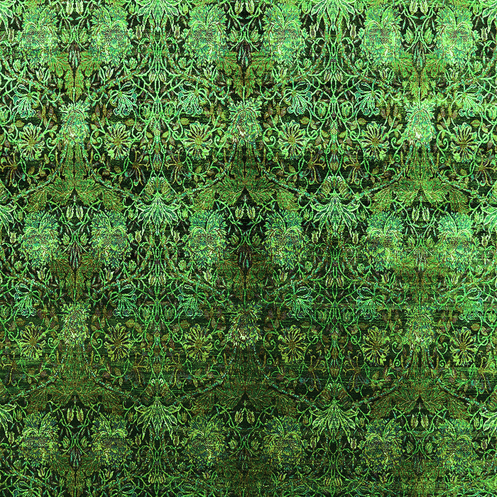 Machine Washable Oriental Green Industrial Area Rugs, wshurb1535grn