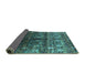 Sideview of Oriental Turquoise Industrial Rug, urb1535turq