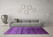 Machine Washable Oriental Purple Industrial Area Rugs in a Living Room, wshurb1535pur