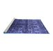 Sideview of Machine Washable Oriental Blue Industrial Rug, wshurb1535blu