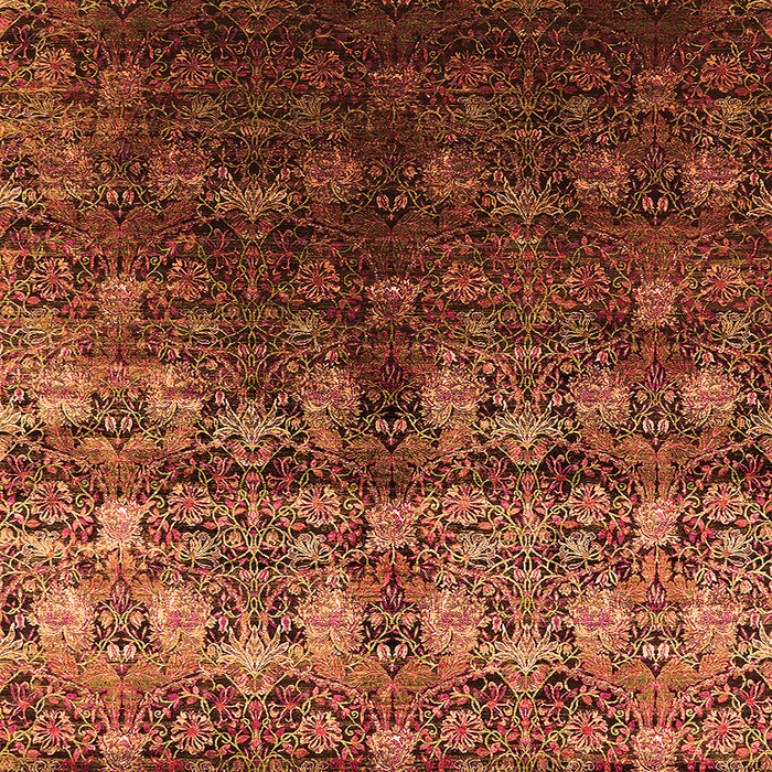 Square Oriental Orange Industrial Rug, urb1535org