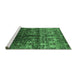 Sideview of Machine Washable Oriental Emerald Green Industrial Area Rugs, wshurb1535emgrn