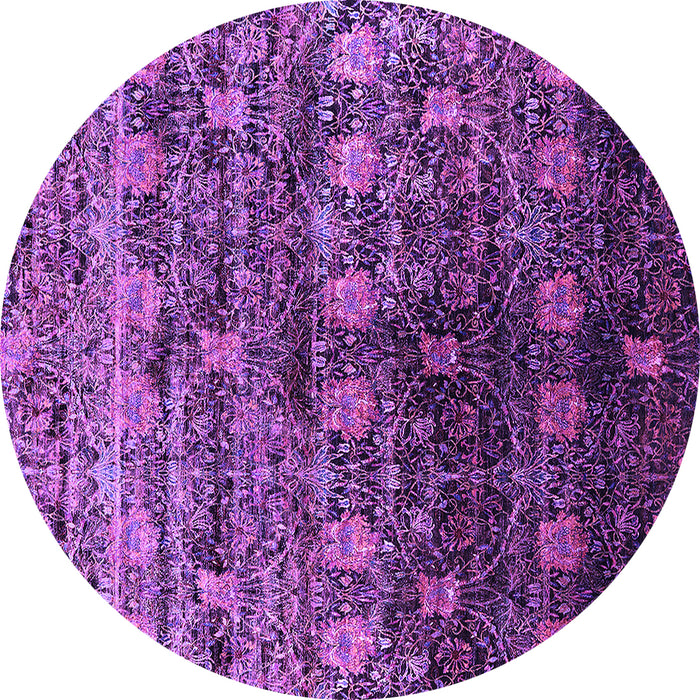 Round Oriental Purple Industrial Rug, urb1536pur