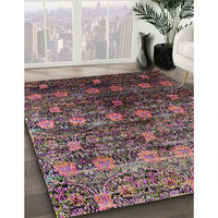 Mid-Century Modern Purple Lily Purple Oriental Rug, urb1536