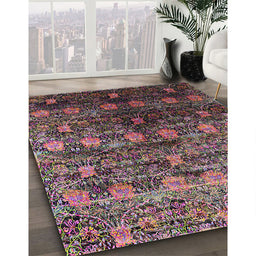 Machine Washable Industrial Modern Purple Lily Purple Rug in a Family Room, wshurb1536