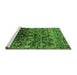 Sideview of Machine Washable Oriental Green Industrial Area Rugs, wshurb1536grn