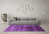 Machine Washable Oriental Purple Industrial Rug, wshurb1536pur