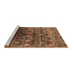 Sideview of Machine Washable Oriental Brown Industrial Rug, wshurb1536brn