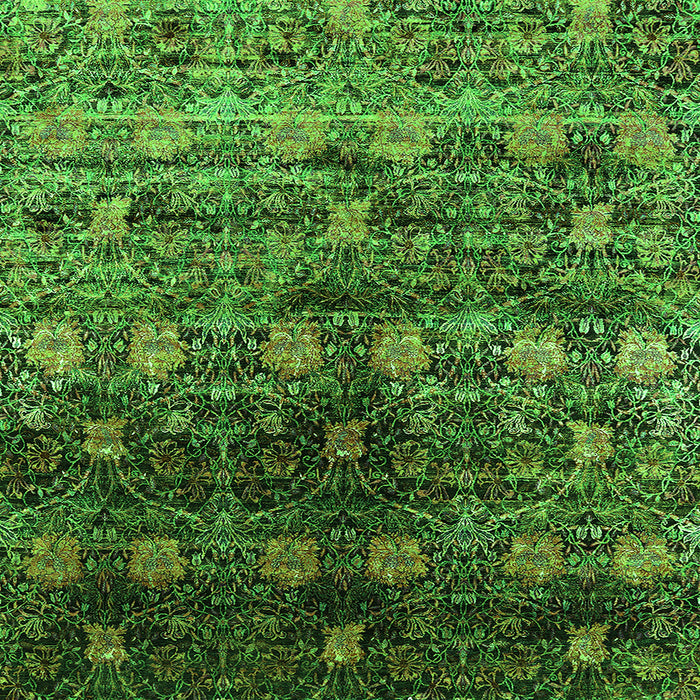 Square Oriental Green Industrial Rug, urb1536grn