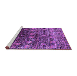 Sideview of Machine Washable Oriental Purple Industrial Area Rugs, wshurb1536pur