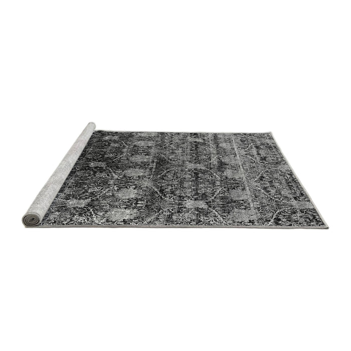 Sideview of Machine Washable Oriental Gray Industrial Rug, wshurb1536gry