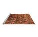 Sideview of Machine Washable Oriental Orange Industrial Area Rugs, wshurb1536org