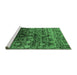 Sideview of Machine Washable Oriental Emerald Green Industrial Area Rugs, wshurb1536emgrn