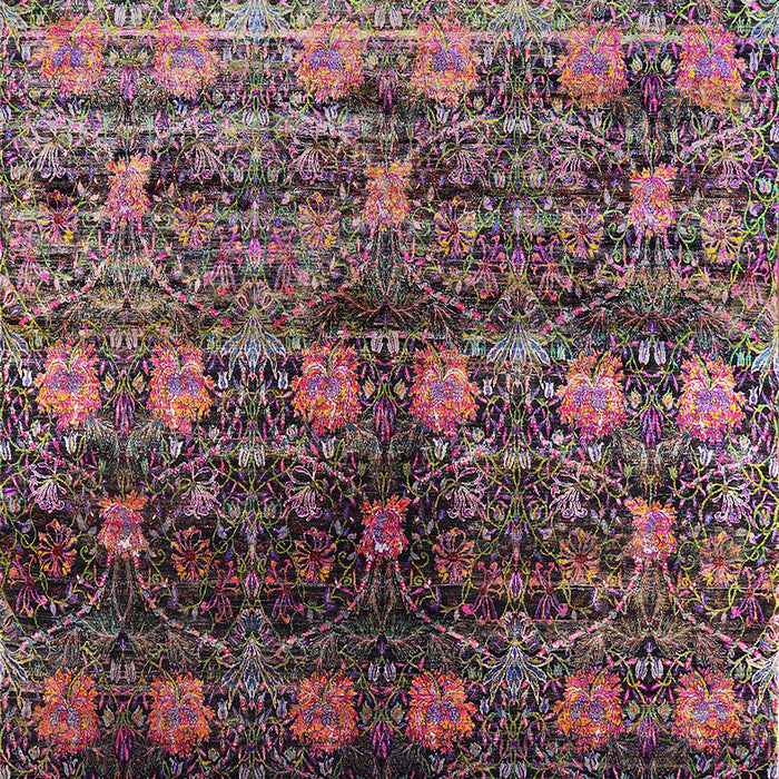 Machine Washable Industrial Modern Purple Lily Purple Rug, wshurb1536