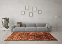 Machine Washable Oriental Orange Industrial Area Rugs in a Living Room, wshurb1536org